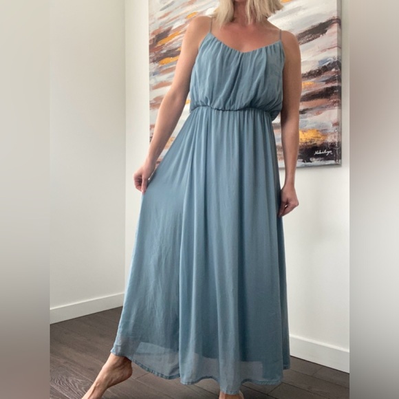 Abercrombie & Fitch Dresses & Skirts - ABERCROMBIE Blue Chiffon Maxi Dress